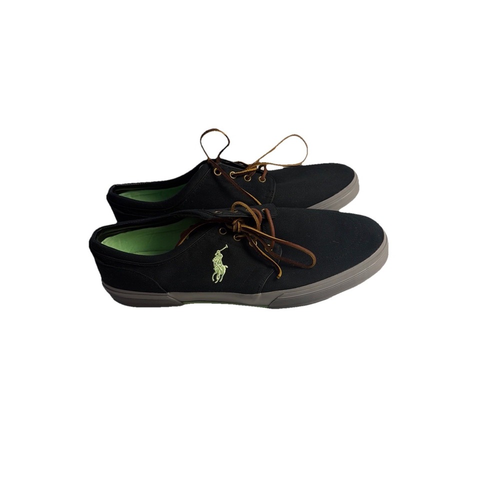 POLO RALPH LAUREN FAXON LOW Black Green Lifestyle Shoes 15D - Exc